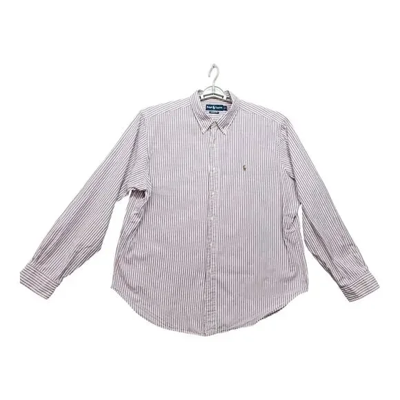 Ralph Lauren Classic Fit Shirt Men’s XXL Plum White Stripe Button Down Career - Picture 6 of 13